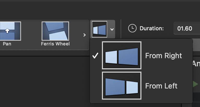 select the first slide, then the transition menu, then select the transition of your choice