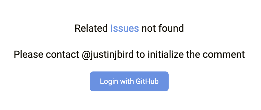 image shows a message from Gitalk saying related issues not found, it should also present your GitHub handle